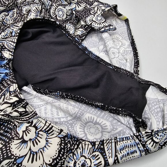 Summersalt 16 Black Blue Floral The Perfect Wrap One Piece Swimsuit Lined Cups - Picture 6 of 8